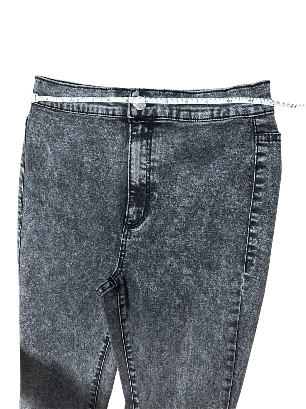 Garage Mid-Rise Skinny Black Acid Wash Jeggings - Picture 9 of 11